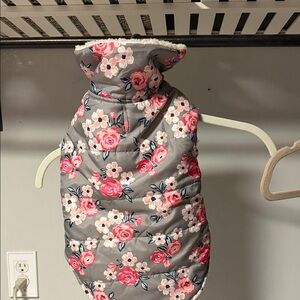 Pup Crew Floral Design Dog Jacket with Sherpa lining Size Large